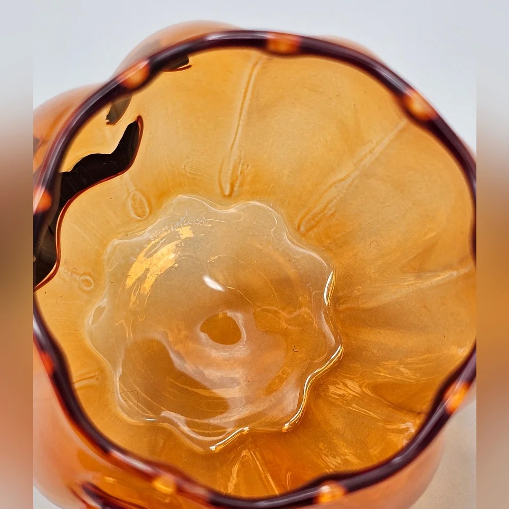 Hyde & Eek Boutique Glass Scalloped Jack-o-lantern‎ Pumpkin Mug Cup Halloween